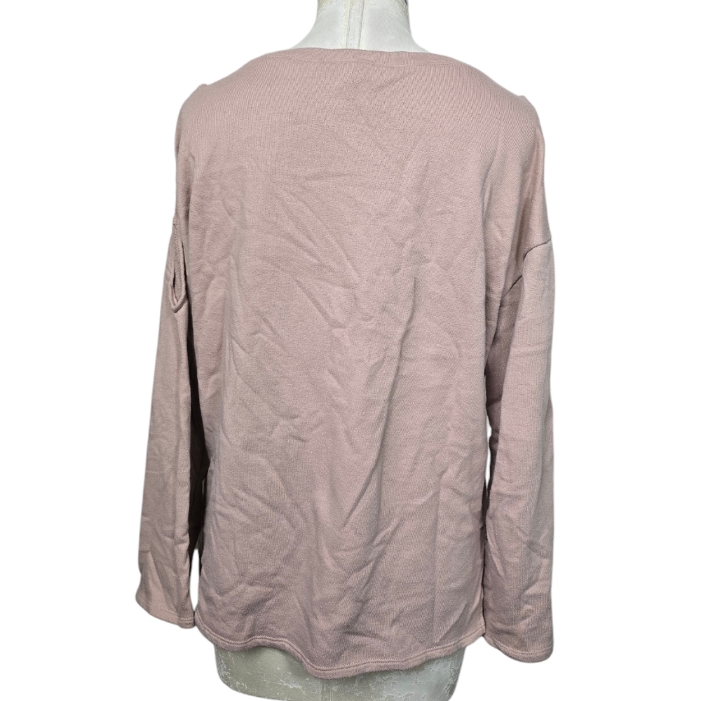 Forever 21 Contemporary Cold Shoulder Dusty Rose Sweater M - Picture 3 of 7